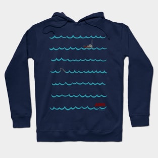 Jaws Shark Minimalist Waves Hoodie